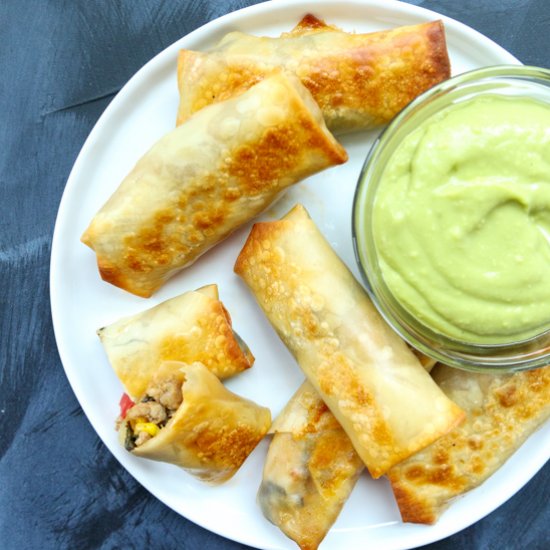 Southwest Turkey Baked Egg Rolls