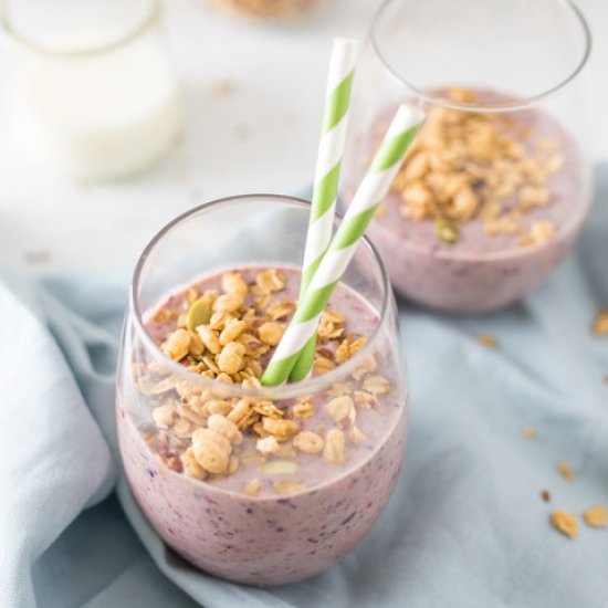 Triple Berry Smoothie with Granola