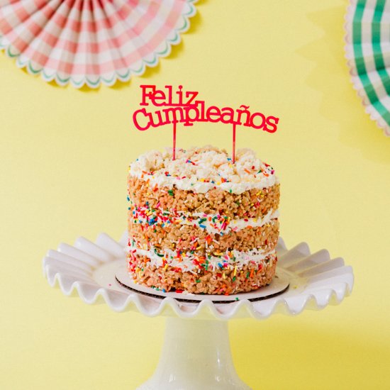 Funfetti Rice Krispie Naked Cake