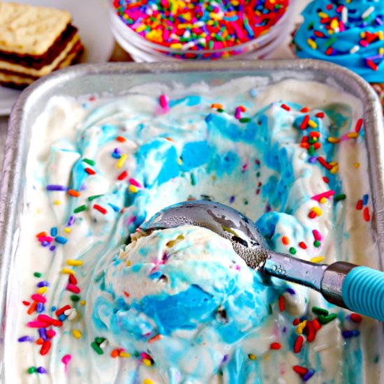 Birthday Cookie No-Churn Ice Cream