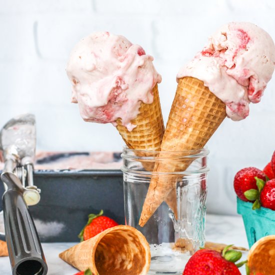 Straw-Rhubarb Goat Cheese Ice Cream