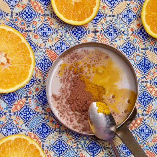 Orange Hot Chocolate with Turmeric