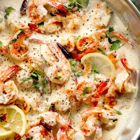 Creamy garlic shrimp