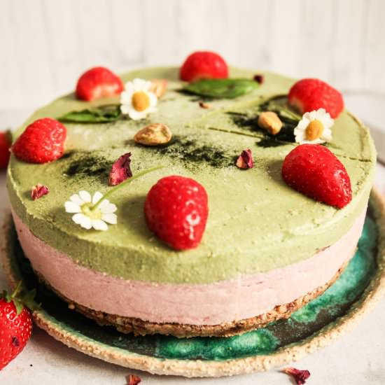 Strawberry, Basil & Mint Cheesecake