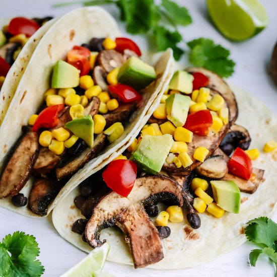 Mushroom & Black Bean Tacos