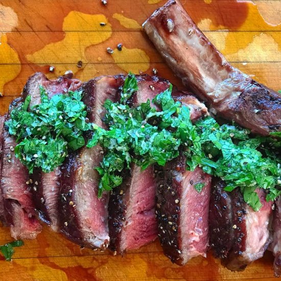 Cowboy Steak Horseradish Gremolata