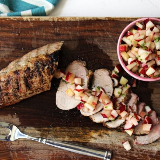 Nectarine Salsa with Grilled Pork