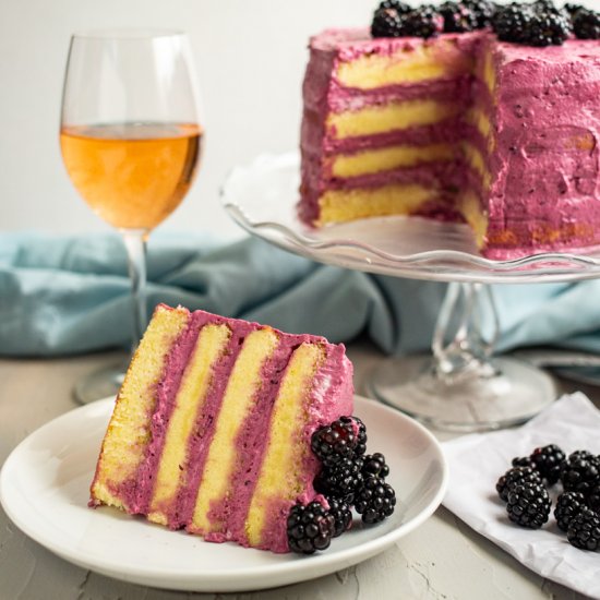 Blackberry-Mascarpone Lemon Cake