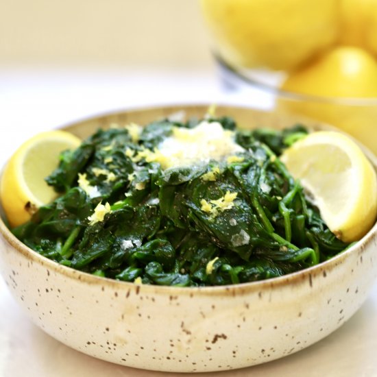 Sautéed Spinach with Lemon & Garlic