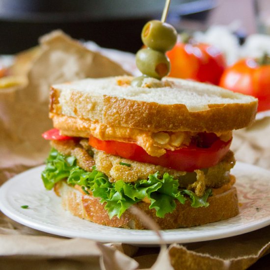 Vegan Fried Green Tomato Sandwiches