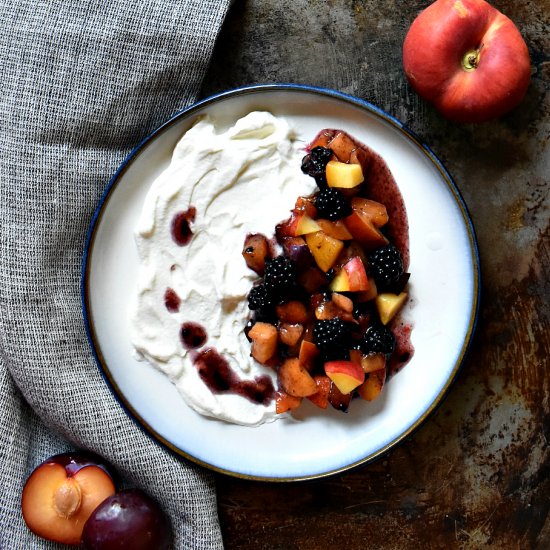 Macerated Fruit with Whipped Cream