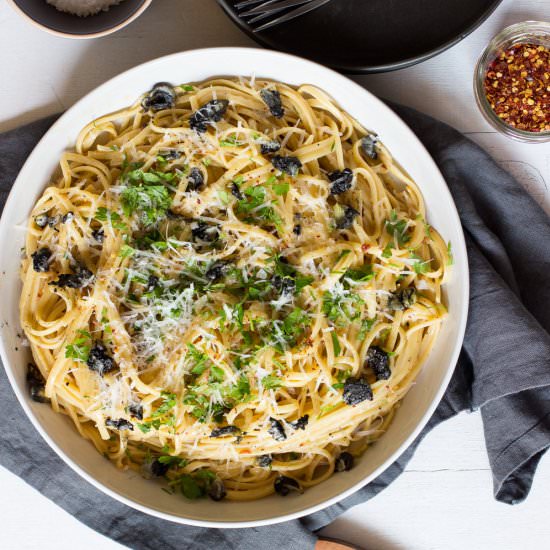 huitlacoche, tequila & chili pasta