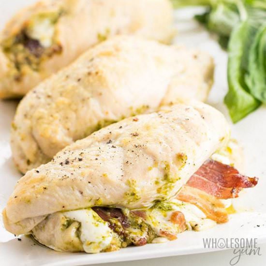 BAKED PESTO STUFFED CHICKEN BREAST