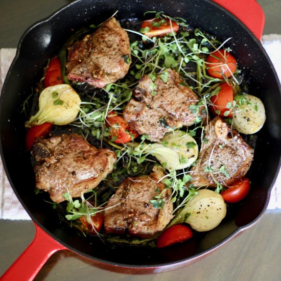 Lamb and Summer Veggie Skillet