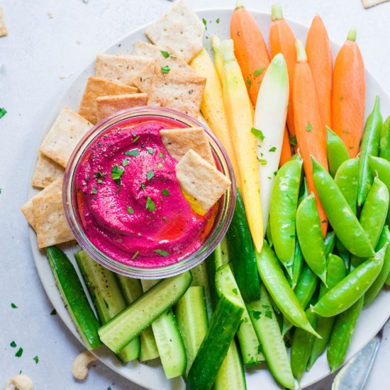 5 ingredient cashew beet dip