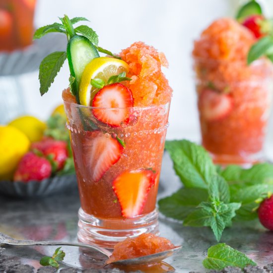 STRAWBERRY PIMM’S CUP GRANITA