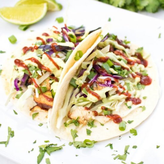 Sweet Sriracha Chicken Tacos