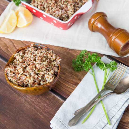 Roasted Garlic Lemony Quinoa