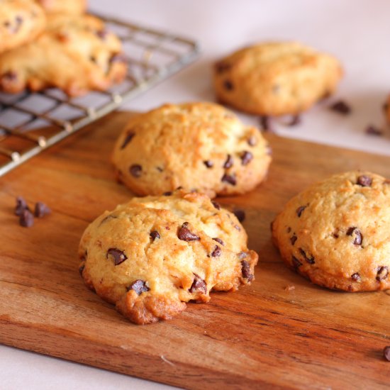 Eggless Choc Chip Cookies