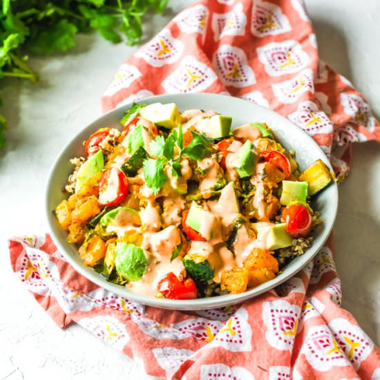 Butternut squash quinoa bowls