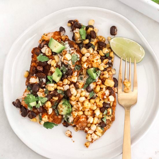 One Pan Mexican Street Corn Chicken