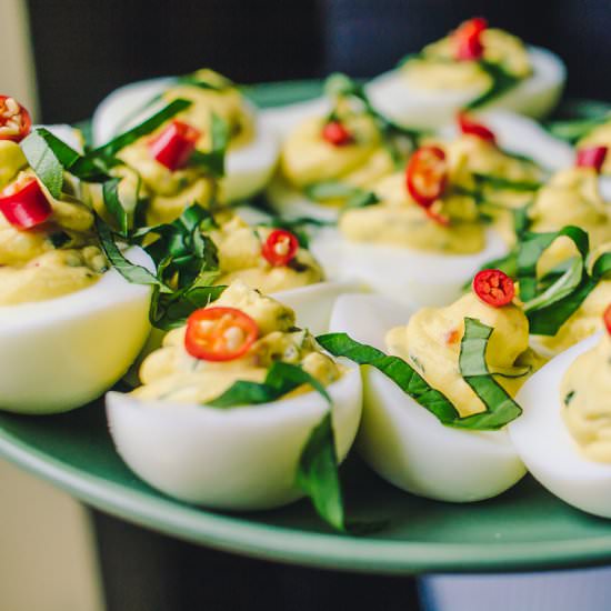 Thai Green Curry Deviled Eggs