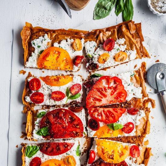 Tomato Phyllo Herbed Ricotta Tart