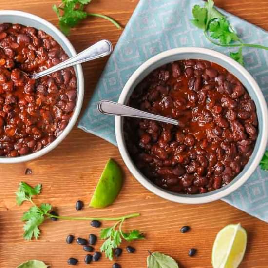 Smoked Baked Black Beans