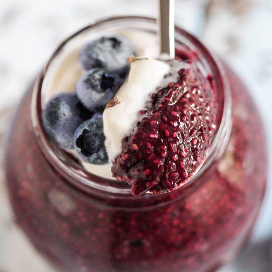 Blueberry Lavender Chia Pudding