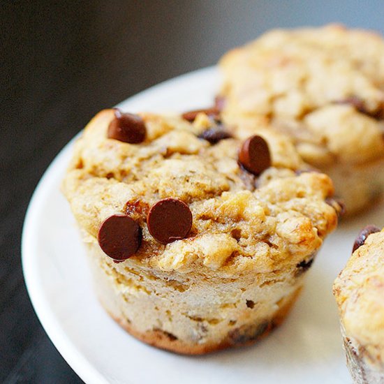 Whole wheat banana choc chip muffin