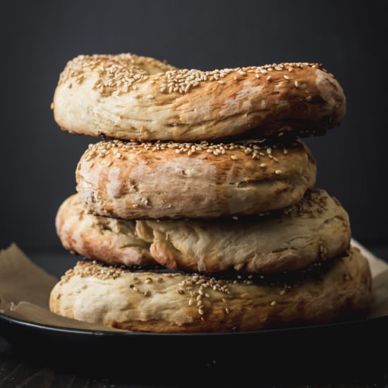 Jerusalem Bagels with Burnt Honey