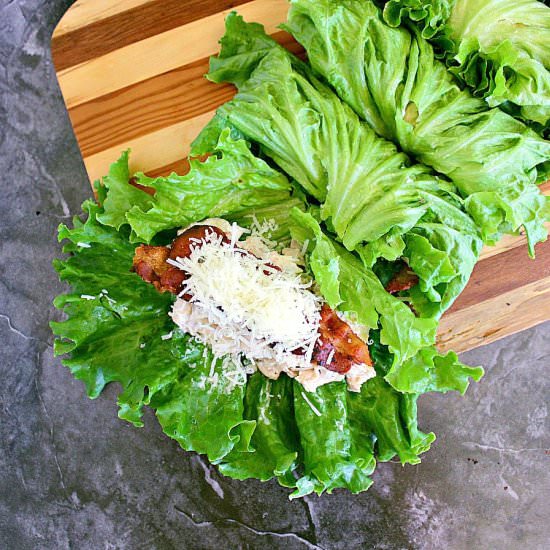 Chicken Caesar Salad Lettuce Wraps