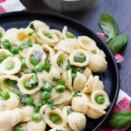 Orecchiette with Peas & Gorgonzola