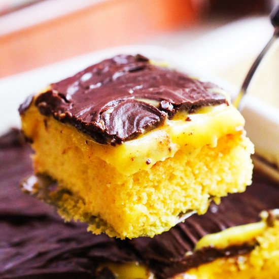 Boston Cream Poke Cake