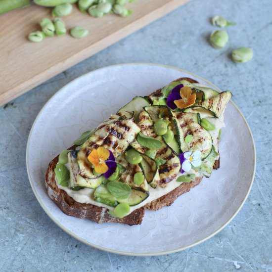 Courgette with Butter Bean Puree