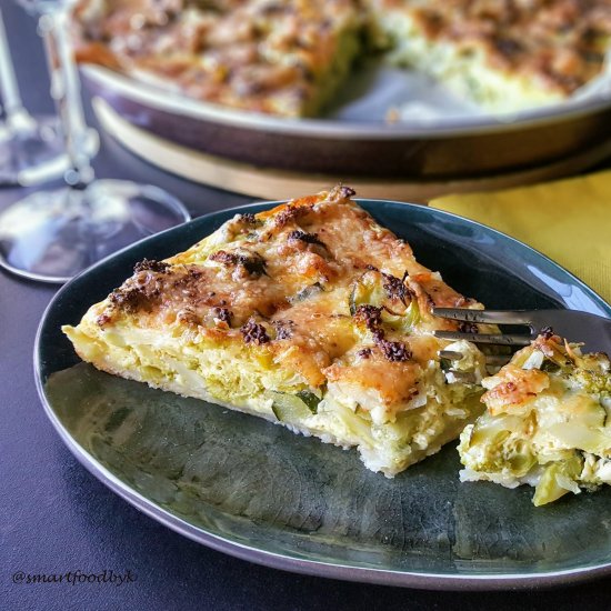 Green vegetables mustard &Gouda pie