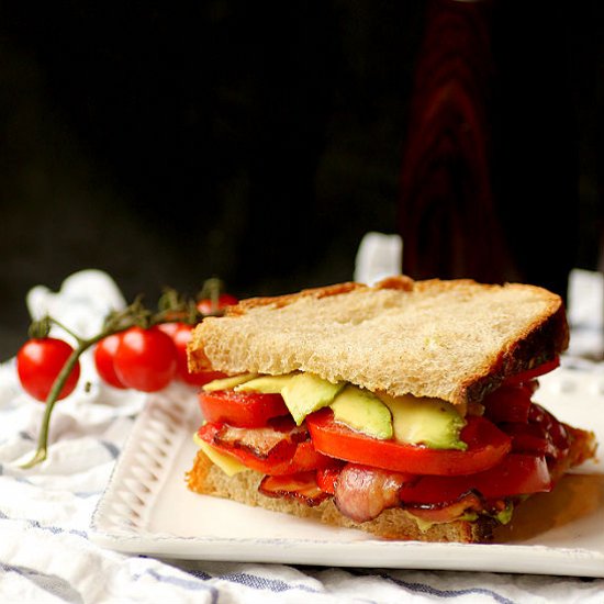 Bacon, Avocado, and Tomato Sandwich