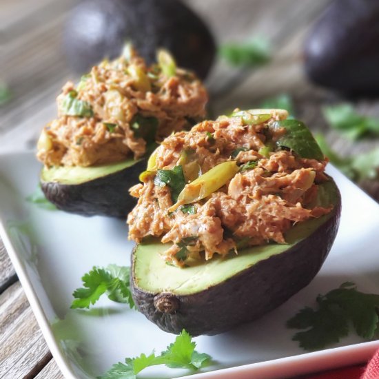 Chipotle Tuna Salad Stuffed Avocado