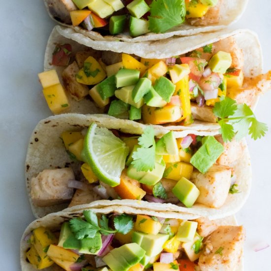 Fish Tacos with Peach Salsa