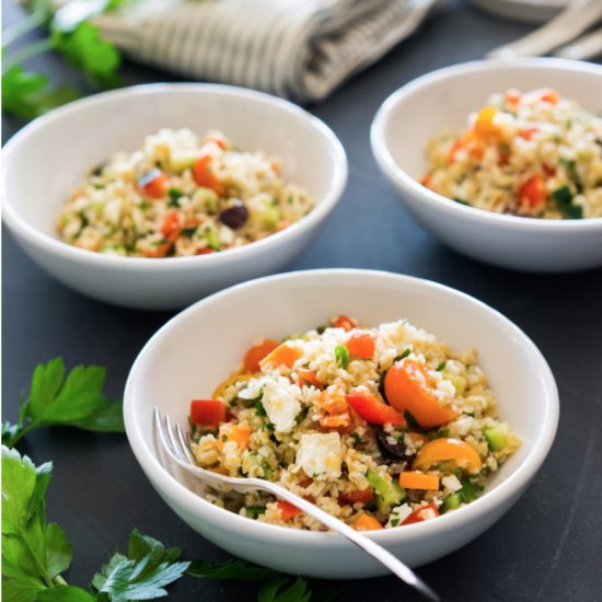 Bulgar Salad with Feta and Veggies