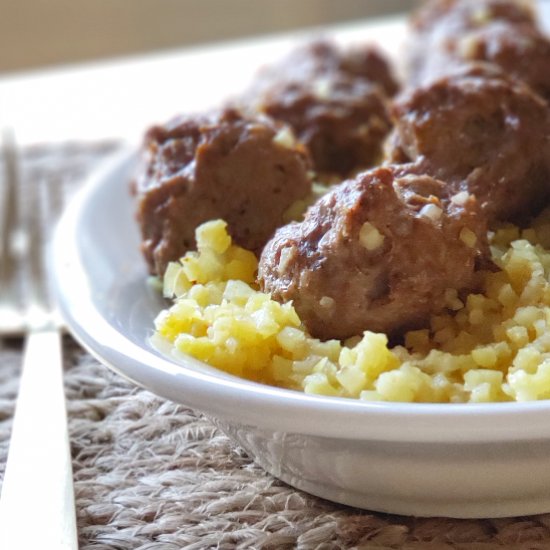 Lamb Meatballs & Cauliflower Rice