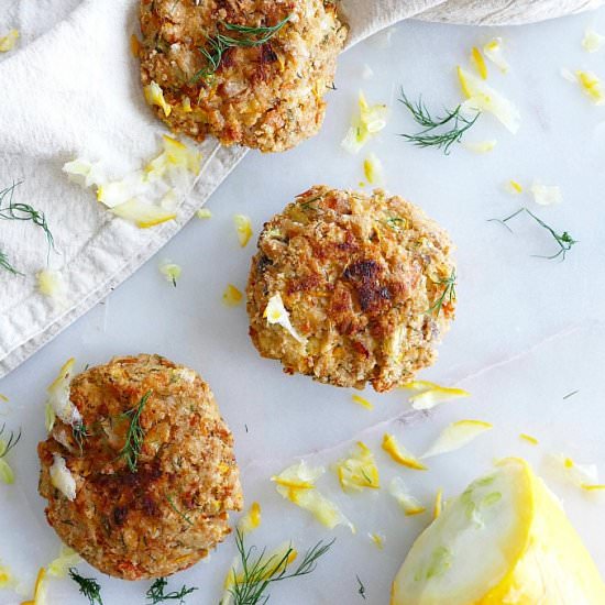 Summer Squash & Dill Salmon Burgers