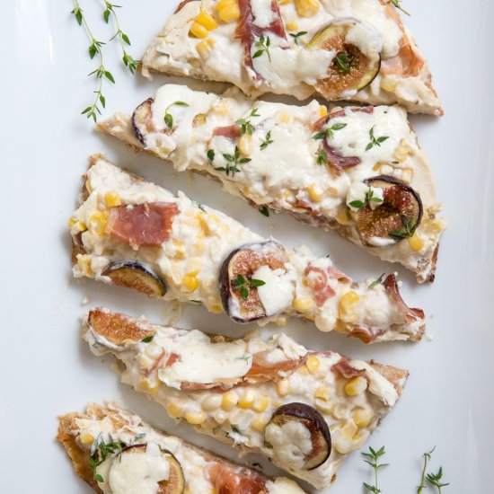 Fig Prosciutto Pizza with Corn