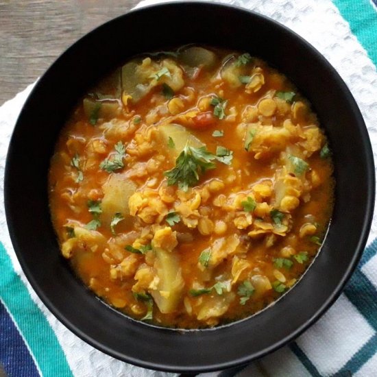 Indian Lauki Chana Dal Curry