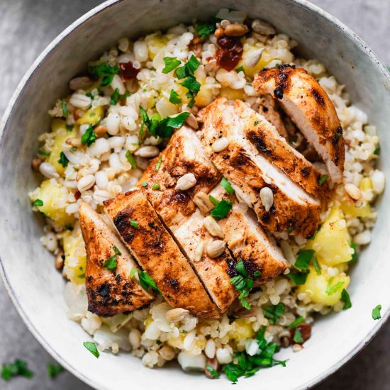 Chipotle Chicken Barley Bowls