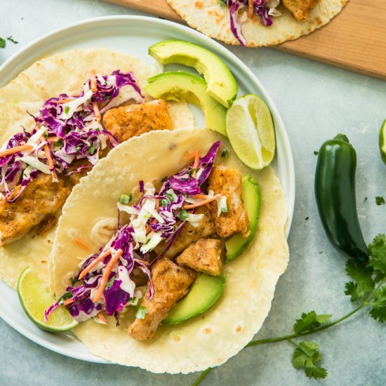 Healthy Blackened Baja Fish Tacos