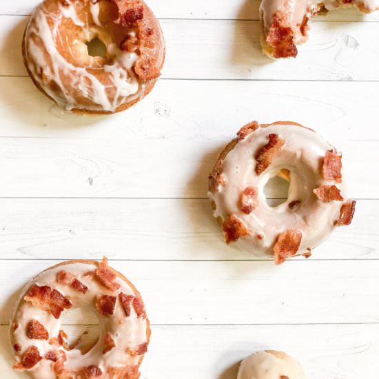 Baked Maple Bacon Donuts