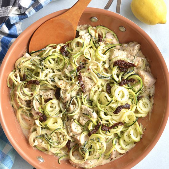 Chicken Alfredo Zucchini Noodles