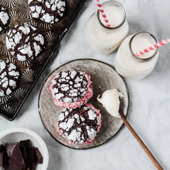 Crinkle Cookies with Peppermint