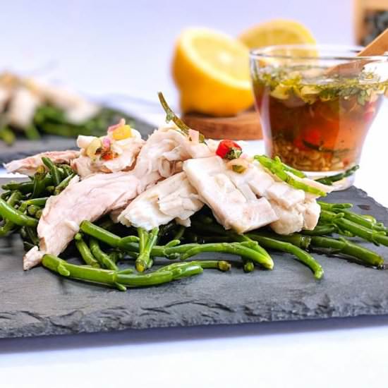 Lemongrass samphire fish salad